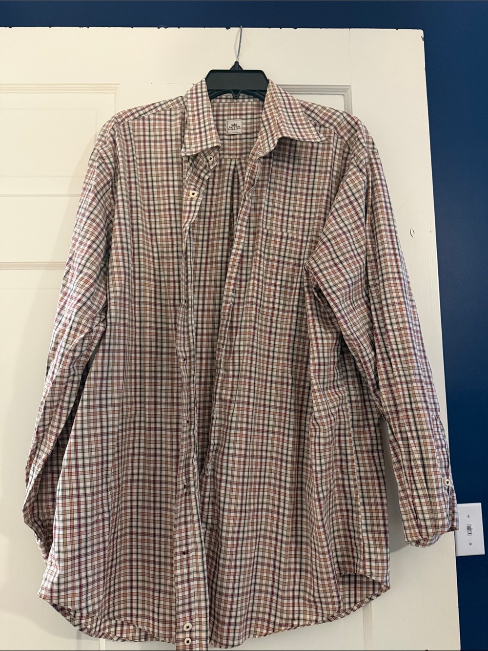 Peter Millar Men's Plaid Button-Down Shirt — Beige, Red & Green Checks